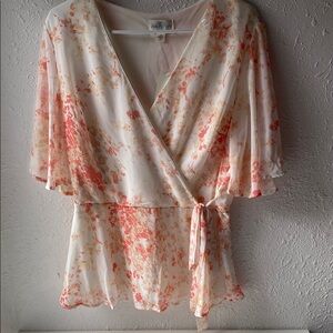 NEW Floral Wrap Blouse